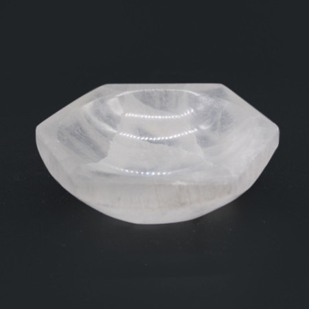Bol hexagonal en sélénite - 10 cm