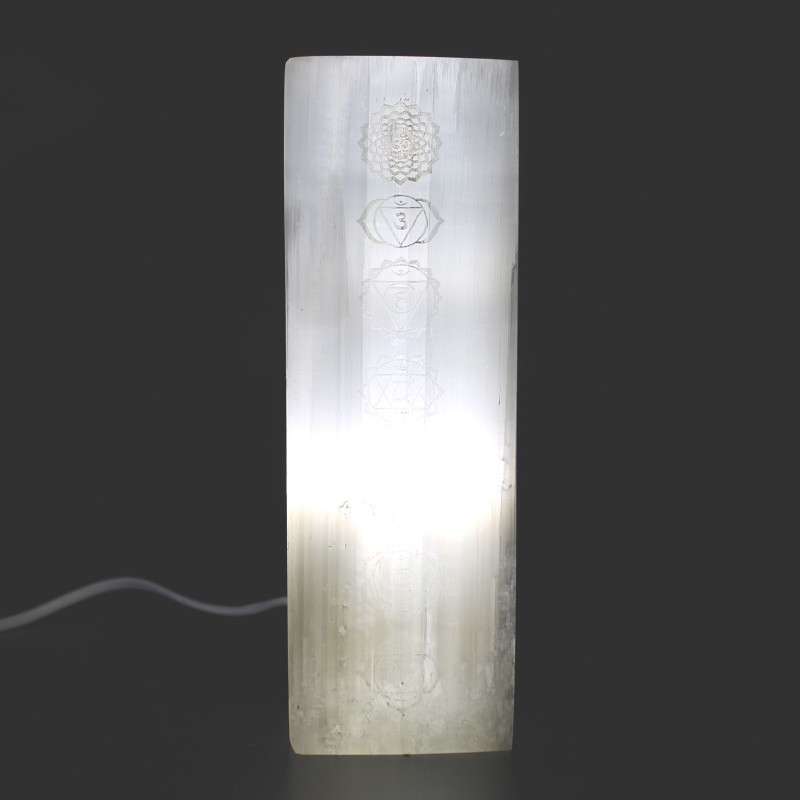 Lampe en sélénite 25 cm - Lampe Chakra
