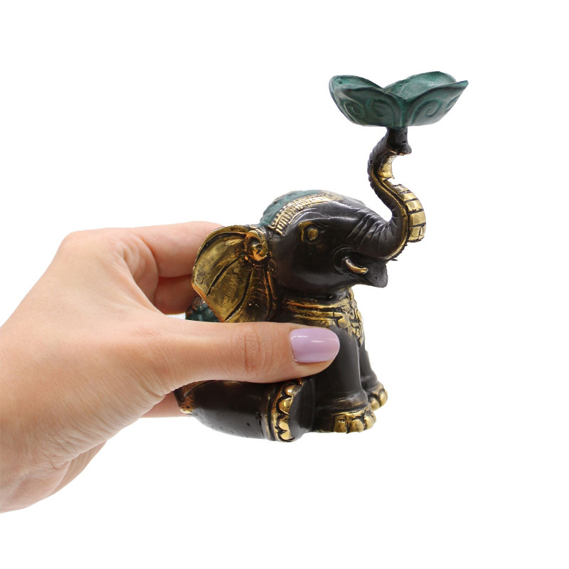 Bougeoir/porte-encens éléphant moyen