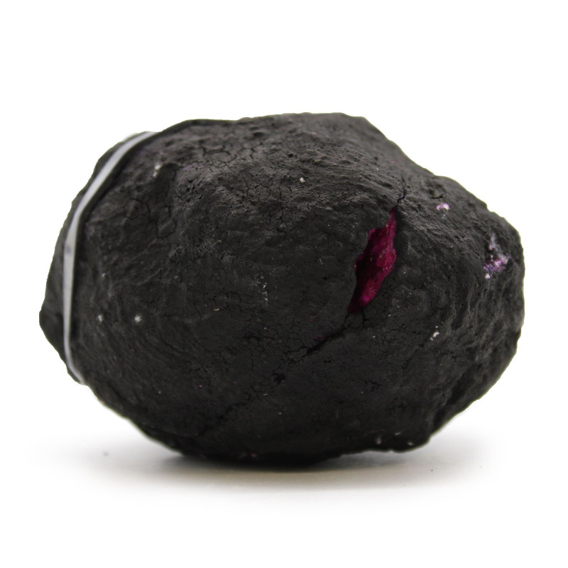 Géodes de calsite colorées - Roche noire - Rouge foncé