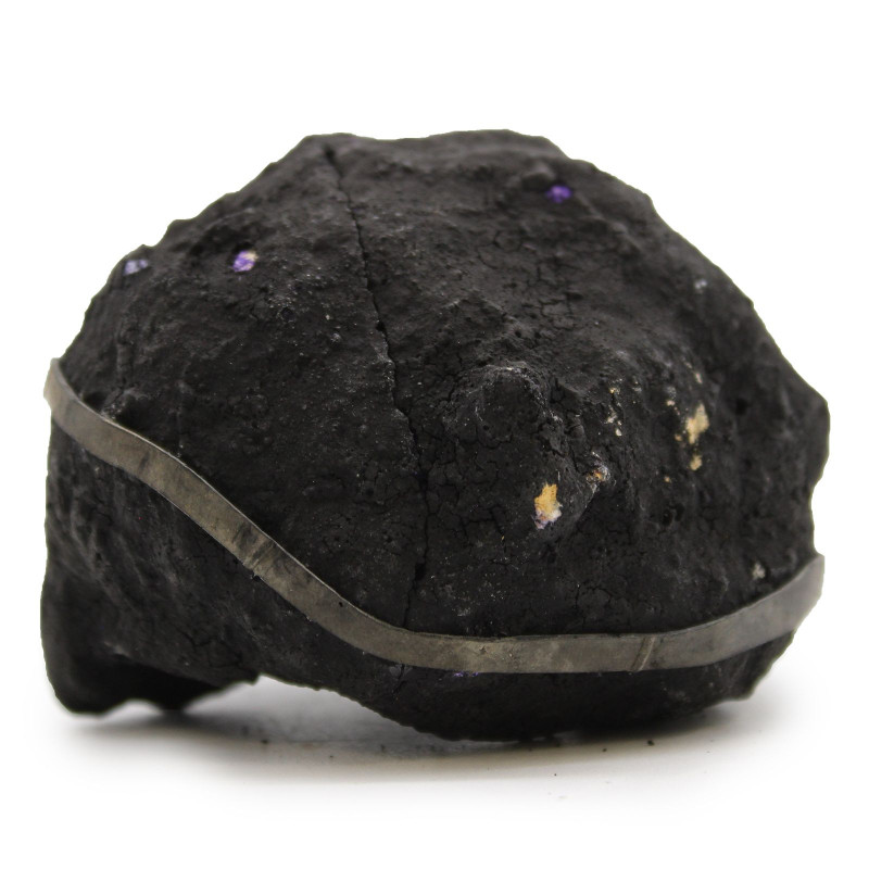 Géodes de calsite colorées - Roche noire - Violet