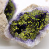 Géodes de calsite colorées - Roche naturelle - Violet et or