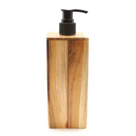 Distributeur de savon carré en teck naturel