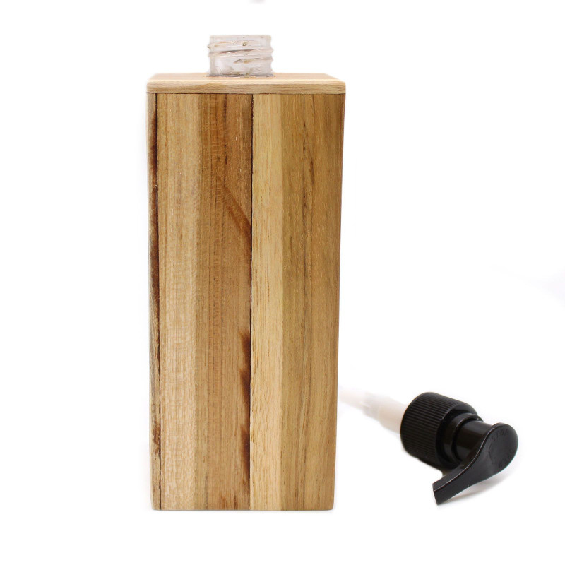 Distributeur de savon carré en teck naturel