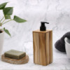 Distributeur de savon carré en teck naturel