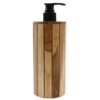 Distributeur de savon rond en teck naturel