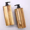 Distributeur de savon rond en teck naturel