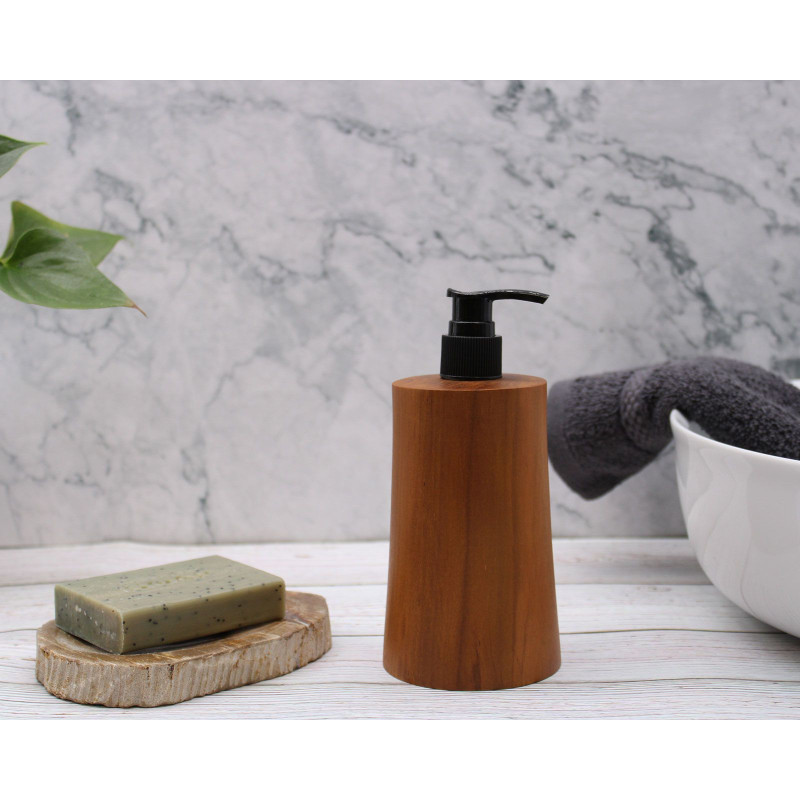Distributeur de savon en teck naturel - Conique