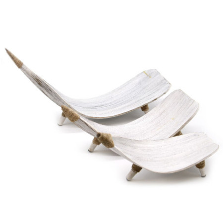 Ensemble de bols à fruits en feuille de coco - Blanchi à la chaux