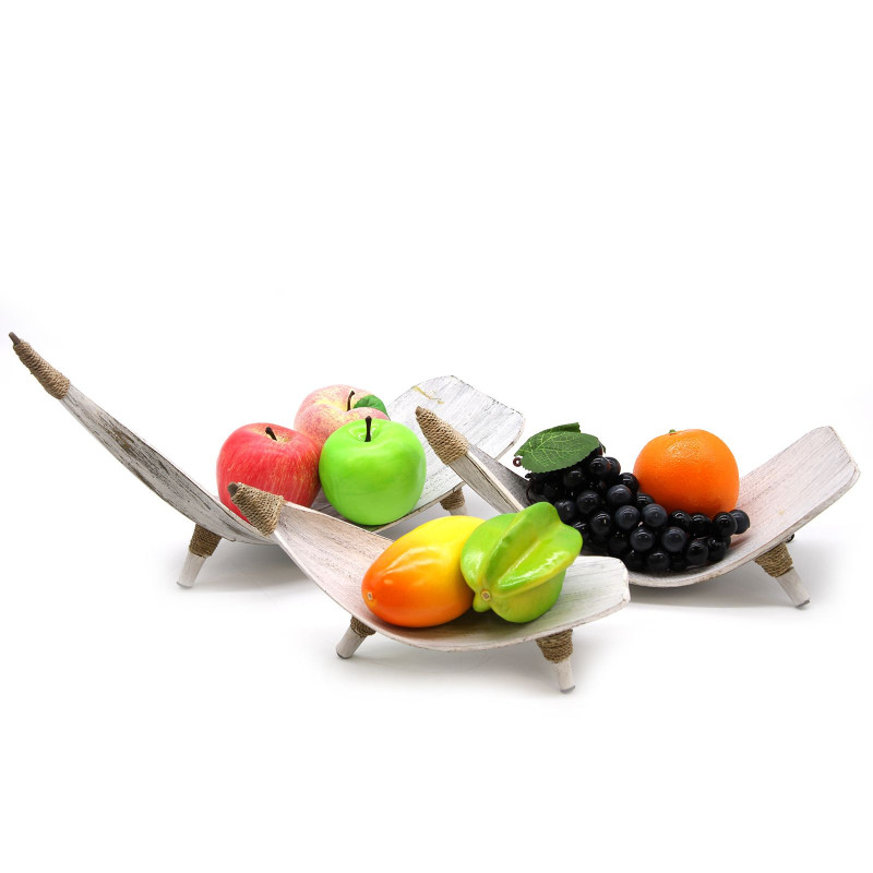 Ensemble de bols à fruits en feuille de coco - Blanchi à la chaux