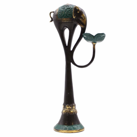 Grand porte-bougie/encens en forme d'éléphant artistique