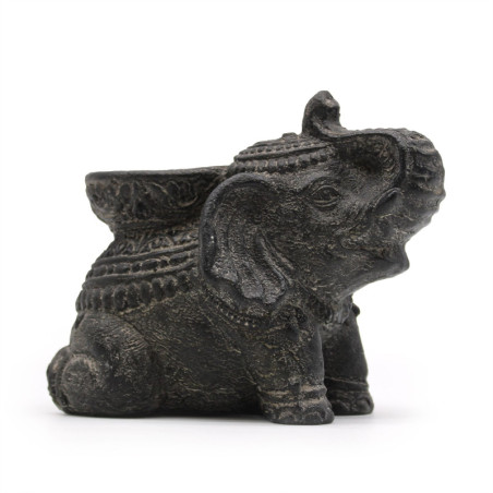 Porte-encens et bougeoir éléphant (noir antique)