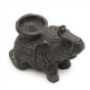 Porte-encens et bougeoir éléphant (noir antique)