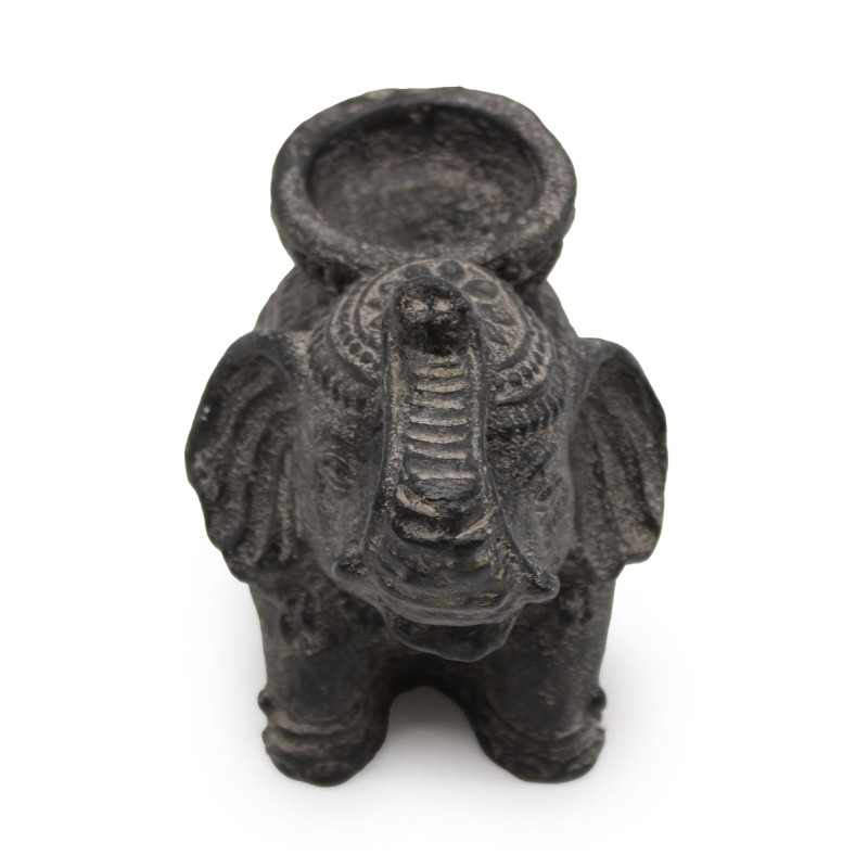 Porte-encens et bougeoir éléphant (noir antique)