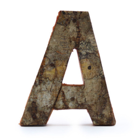 Lettre en écorce rustique - « A » - 7 cm
