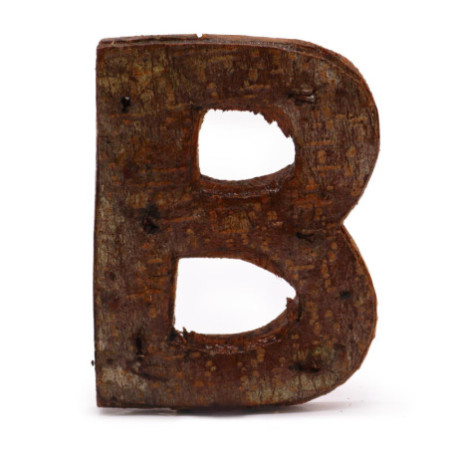 Lettre en écorce rustique - « B » - 7 cm