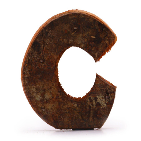 Lettre en écorce rustique - « C » - 7 cm