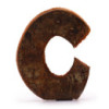 Lettre en écorce rustique - « C » - 7 cm