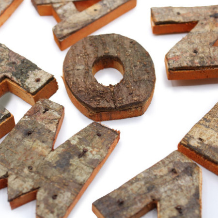 Lettre en écorce rustique - « C » - 7 cm
