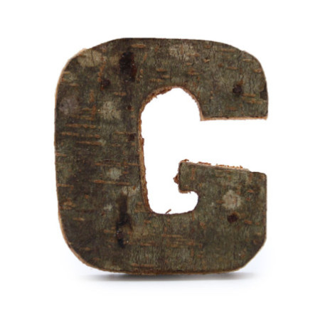 Lettre en écorce rustique - « G » - 7 cm