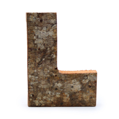 Lettre en écorce rustique - "L" - 7 cm