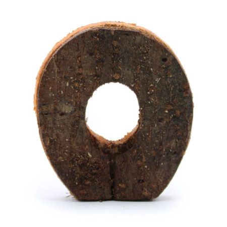 Lettre en écorce rustique - "O" - 7 cm
