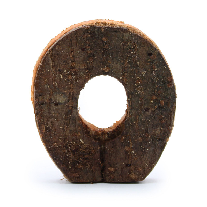 Lettre en écorce rustique - "O" - 7 cm