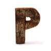 Lettre en écorce rustique - « P » - 7 cm