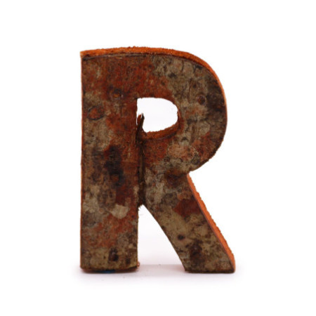Lettre en écorce rustique - "R" - 7 cm