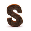 Lettre en écorce rustique - "S" - 7 cm