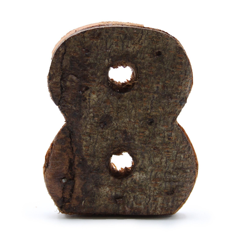 Numéro d'écorce rustique - "8" - 7 cm