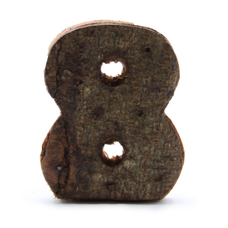 Numéro d'écorce rustique - "8" - 7 cm