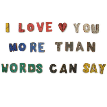 Lettres en écorce rustique Nat - Je t'aime plus que les mots ne peuvent le dire (28)