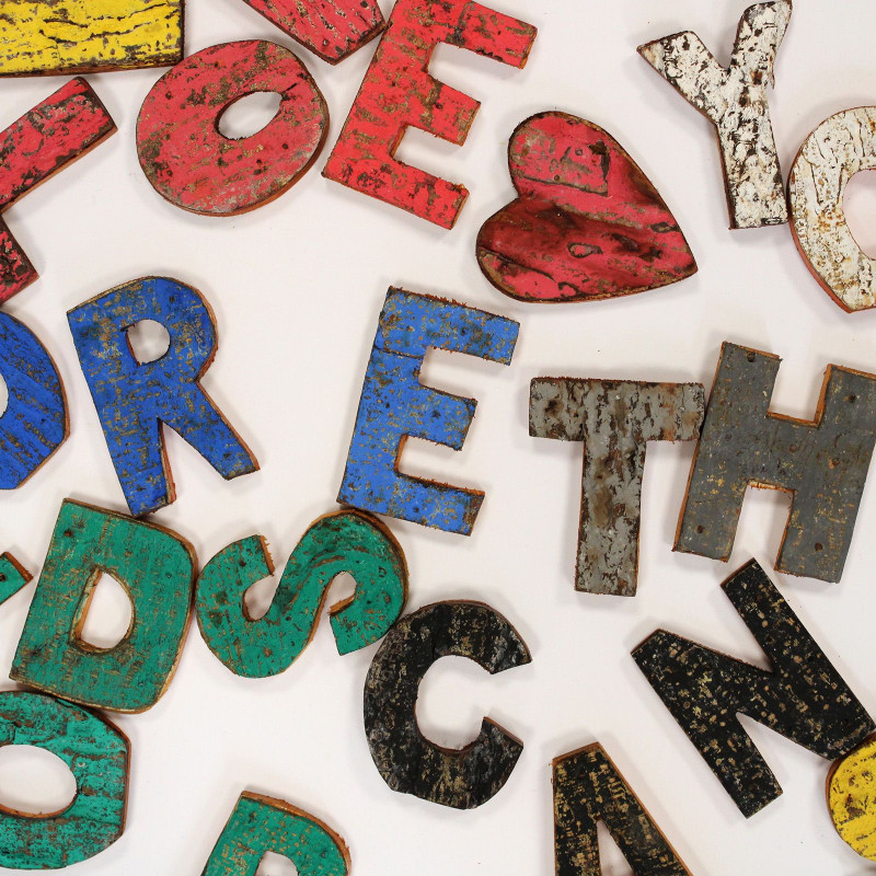 Lettres en écorce rustique Nat - Je t'aime plus que les mots ne peuvent le dire (28)