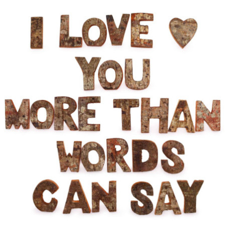 Lettres en écorce rustique colorées - LOVE (4)