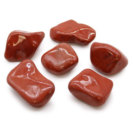 Sachet de 6 grandes pierres roulées africaines - Jaspe - Rouge