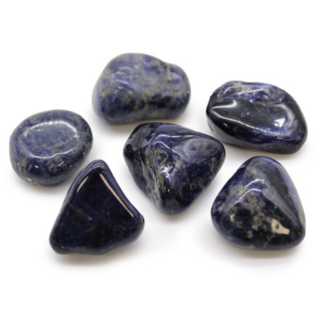 Sachet de 6 grandes pierres roulées africaines - Sodalite - Bleu pur