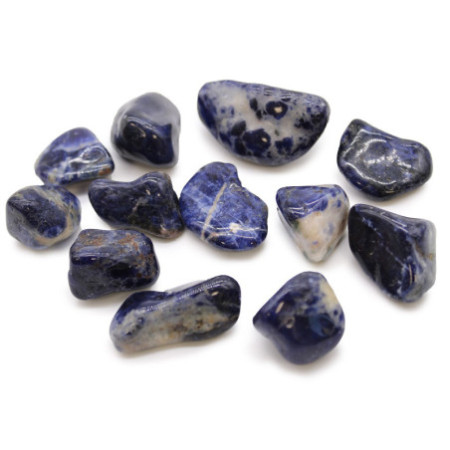 Sachet de 12 pierres roulées africaines moyennes - Sodalite - Bleu pur
