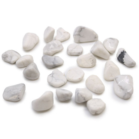 Sachet de 24 petites pierres roulées africaines - Howlite blanche - Magnésite