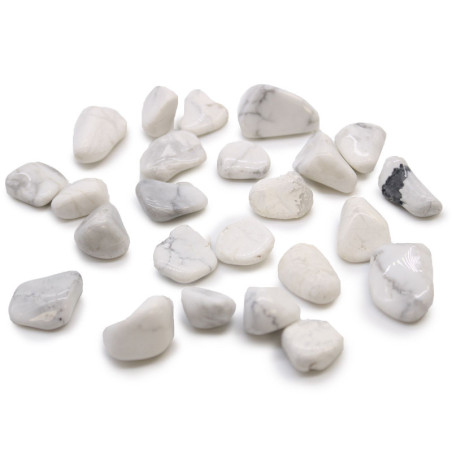 Sachet de 24 petites pierres roulées africaines - Howlite blanche - Magnésite