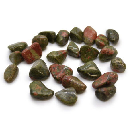 Sachet de 24 petites pierres roulées africaines - Unakite