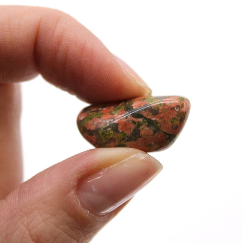 Sachet de 24 petites pierres roulées africaines - Unakite