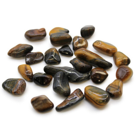 Sachet de 24 petites pierres roulées africaines - œil de tigre - Variguées