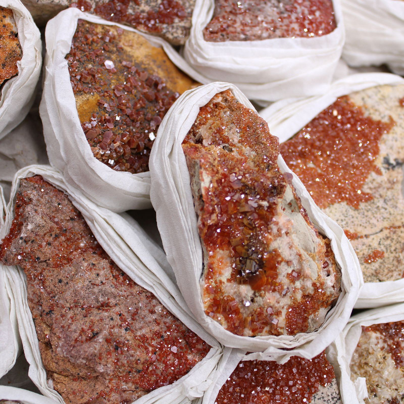 Spécimens minéraux - Vanadinite (environ 20 pièces)