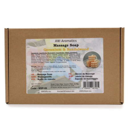 Savons de massage - Géranium et bois de santal