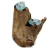 Bougeoir double en verre Molton sur bois