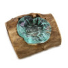 Bougeoir simple en verre Molton sur bois