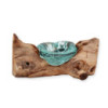 Bougeoir simple en verre Molton sur bois