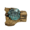 Bougeoir simple en verre Molton sur bois