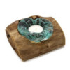 Bougeoir simple en verre Molton sur bois